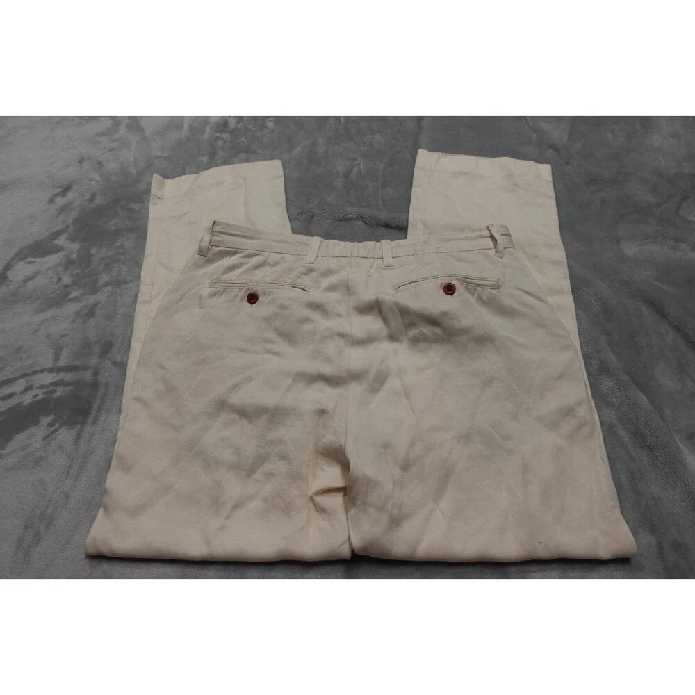 PrAna Relaxed Fit Mens Size‎ L 100% Cotton White Hiking Cargo Pants